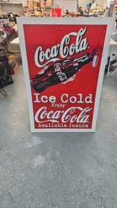 Coca Cola Advertising Sign wSample Stand, and Shelf Brackets