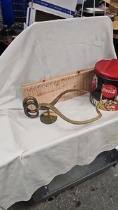 Brass Ice Tong Paper Towel Holder and Coke Tin