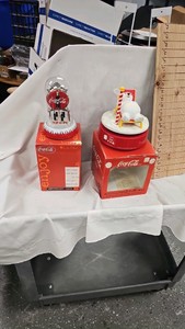 Coca Cola Clock and Rotatin Polar Bear Figure