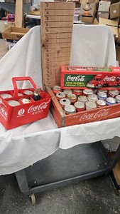 Coke Wood Case, Bottles, Cans, 1998 Holiday Carrier