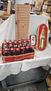 Coca Cola Themometer, Bottle Opener, 4 cases bottles