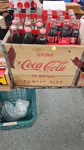 Coke Wood Crate w Bottles