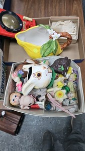 Older Easter , Porcelain Dolls, Lemon Pitcher, Easy Vacumm and Misc