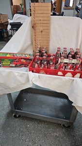 Coke Crate with Coke Collectibles