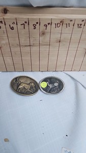 Pair of Belt Buckles-Hunting Dog and Deer