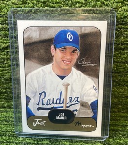 2002 Just Memorabilia Joe Mauer Rookie Card RC Minnesota Twins