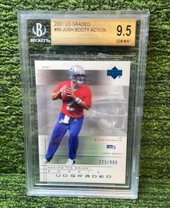 2001 UD Graded Josh Booty Action Seattle Seahawks 900 Beckett graded GEM MINT 9.5