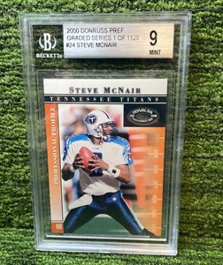 2000 Donruss PREF. Graded Series Steve McNair, Tennessee Titans, Beckett graded MINT 9
