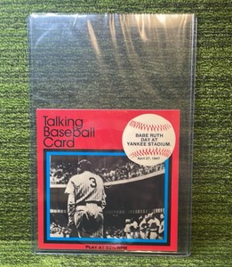 1989 Collectors Marketing Talk in Baseball Card Babe Ruth Day at Yankee Stadium- Actual Music Playing CardRecord