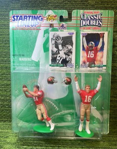1997 Starting Lineup Classic Doubles- Joe Montana and Dwight Clark- San Francisco 49ers Winning Pairs- GOOD Condition in the Box