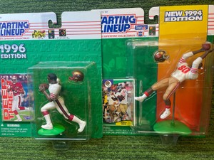 1994 and 1996 Edition Starting Lineup Jerry Rice, San Francisco 49ers in GOOD Condition-Sealed(2Total)
