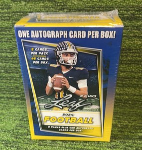 2024 Leaf Football Blaster Box 5 cards per pack, 9 packs per box, 1 Autograph Card Guaranteed per Box 