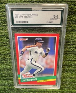 1991 Donruss Rookies Jeff Bagwell Houston Astros Graded GEM MINT10 RC