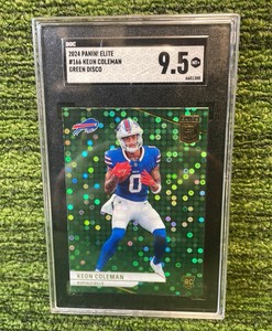 2024 Panini Elite KEON COLEMAN Green Disco SGC graded 9.5 Buffalo Bills