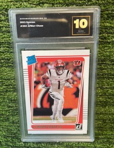 2021 Donruss Rated Rookie JaMarr Chase WR Cincinnati Bengals graded 10