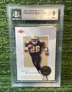 2001 Fleer Authority Deuce McAllister Beckett graded 9