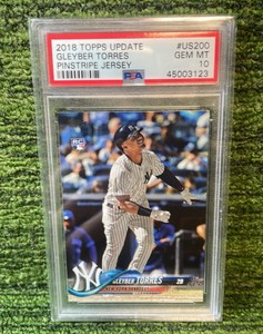 2018 Topps Update Pinstripe Jersey GLEYBER TORRESPA graded 10 New York Yankees