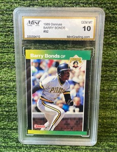 1989 Donruss Barry Bonds, Pittsburgh Pirates graded GEM MT 10