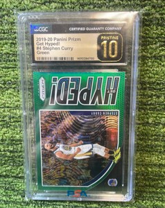 20192020 Panini PRIZM Get Hyped Stephen Curry Green CGC graded PRISTINE 10