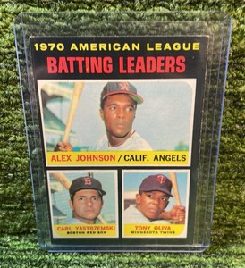 1971 Topps American League Batting Leaders, Carl Yastrzemski, Tony Oliva, Boston Red Sox, Minnesota Minnesota Twins