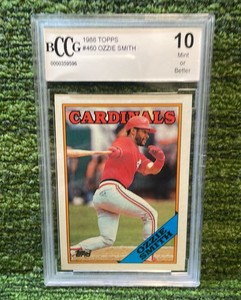 1988 Topps, Ozzie Smith, St. Louis Cardinals BCCG graded 10