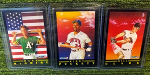 1991 Fleer MLB Provisions 3 Card Lot- Mark McGuire, Kirby Puckett, & Will Clark