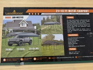 21 x 13 Ft Metal Carport - LandHonor - 2026 - Unused - LHR-MC2113