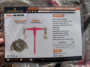 9200LB Ratchet Binders & G70 Chains - LandHonor - 2026 - Unused - LHR-RC9200