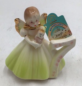 Vintage Josef Birthday Angel Figurine  Number 7 Birthday Girl
