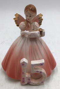 Vintage Josef Birthday Angel Figurine  Number 15 Birthday Girl
