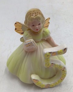 Vintage Josef Birthday Angel Figurine  Number 5 Birthday Girl