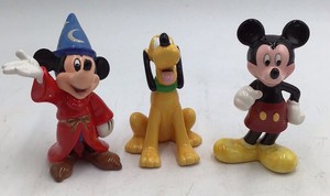 Vintage Disney Ceramic Figurines  Sorcerer Mickey, Pluto, and Mickey