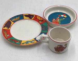 Vintage Barnums Animals Childrens Dish Set  Circus Animals and Clown Designs