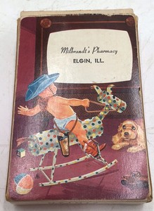 Vintage Milbrandts Pharmacy Childrens Playing Cards  Baby Face Humor Deck in Box