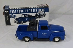 Vintage Wix Filters 1951 Ford F-1 Truck Bank  Blue Diecast with Tire Load and Original Box