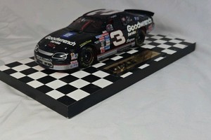Dale Earnhardt Sr. Goodwrench Monte Carlo  Black Diecast Bricks Brickyard Win Replica on Checkered Base