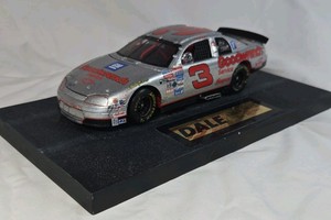 Dale Earnhardt Sr. Goodwrench Monte Carlo  Silver Chrome Quick Silver Replica on Checkered Base