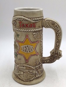 Vintage Budweiser Texas Stein  Handcrafted Limited Edition with Star & Rope Design