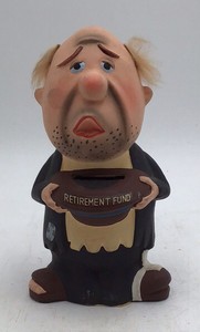 Vintage Dabs Japan Ceramic Retirement Fund Piggy Bank Figurine