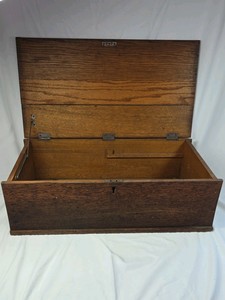Vintage Oak Chest  Brass Hardware