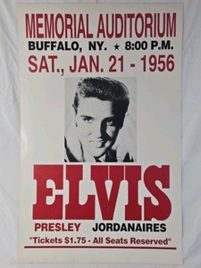 1956 Elvis Presley Concert Poster  Memorial Auditorium Buffalo NY