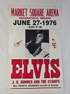 1976 Elvis Presley Concert Poster  Market Square Arena Indianapolis