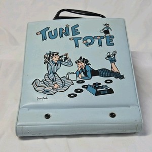 Vintage Tune Tote Record Carry Case with 45s