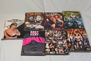 Vintage WWE and WCW Wrestling DVD Set  Bret Hart, OMG Moments, and Nitro Collections