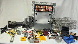 WCW nWo and WWF Wrestling Ring Accessories Lot  Entrance Stage and Playset Parts