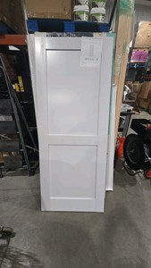 32 in. x 80 in. 2-Panel Shaker Solid Core White Primed Composite MDF Interior Door Slab
