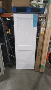 Lot of 3--eightdoors 30 in. x 80 in. x 1-34 in. 2-Panel Shaker Solid Core White Primed Pine Wood Interior Door Slab