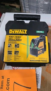 DEWALT 100 ft. Green Self-Leveling Cross Line Laser Level with (3) AA Batteries & Case