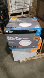 Commercial Electric 110 CFM 1.5 Sones Ceiling Bathroom Exhaust Fan with Bluetooth, Humidity Sensor, Adjustable CCT LED and Night Light