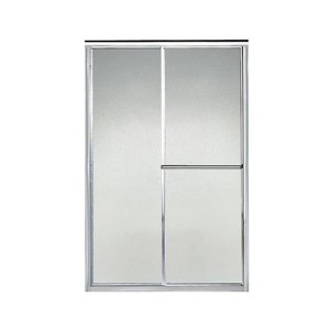 Sterling Deluxe 41-46 in. x 66 in. Framed Sliding Shower Door in Silver with 18 in. Thick Tempered Glass